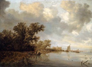 River Landscape on a cloudy day